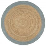 Vloerkleed Handgemaakt Met Grijze Rand Jute - Afbeelding 13