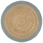 Vloerkleed Handgemaakt Met Grijze Rand Jute - Afbeelding 14