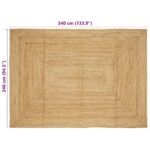 Gebied Tapijt Beige 240 X 340 Cm Jute - Afbeelding 8